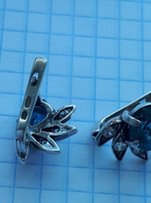 Шикарные серебрянные серьги с натуральными аквамарином. - Макеевка