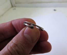 Золотое кольцо 585-й пробы. Белое золото + бриллиант 0,03ct - Борисполь