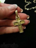 Продам золотой крестик(крест)10 гр.,ручная работа.Лимонное золото. - Киев