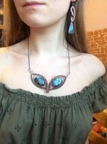 Колье ручной работы, лабрадорит и медь - Одесса