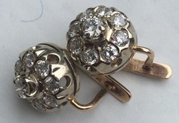 Серьги из золота с бриллиантами - Харьков