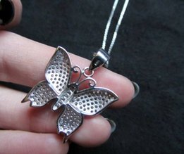 Серебро, серебрянный кулон, подвеска бабочка на цепочке - Киев