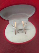 Серьги / сережки серебро с золотом - Каменец-Подольский