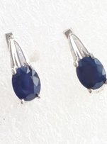 Шикарные серебрянные серьги с изумительными сапфирами - Краматорск