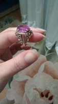 Кольцо колечко Серебро СССР нат. Камень Аметист 875* проба, перстень - Львов