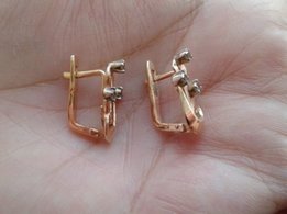 Серьги золотые 585 пробы с вставками циркония - Киев