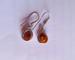 Продам серьги серебро 925, янтарь - Днепр