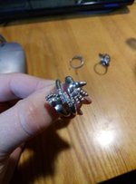 Серебряное колечко ножка с камушками - Никополь