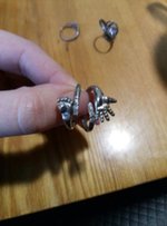 Серебряное колечко ножка с камушками - Никополь