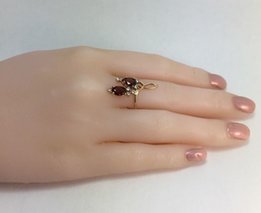 Кольцо с гранатом золотое 585 пробы, арт.5694 d - Львов