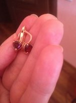 Серьги Золотые с Гранатом - Киев