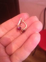 Серьги Золотые с Гранатом - Киев