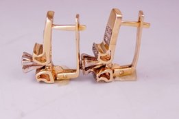 Золотые сережки 585 с бриллиантами 0, 312карат - Днепр