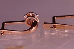 Золотые серьги 585 с бриллиантами 0, 134карат - Днепр