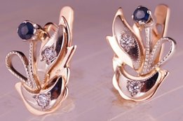 Золотые серьги 585 Подснежник с бриллиантами 0, 14карат - Днепр
