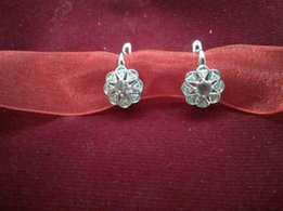 Серьги из серебра с позолотой и циркониями - Киев