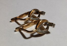 Серьги. Золото. Платина. СССР - Мариуполь