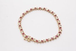 Браслет для неё, золото 585° (14K) с бриллиантами и рубинами. BrandNew - Харьков