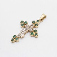 №5369 Крестик инкрустированный драгоценными канями (18K) Jerusalem - Харьков