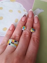 Серебряное кольцо эмаль - Кременчуг