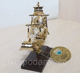 Фигурка с кристаллами Сваровски Парусник 10 см AR-4005 - Киев