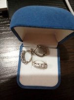 Кольцо и серьги серебряные, набор - Запорожье