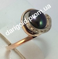 Кольцо с жемчугом золотое 585 проба арт.7023 н - Одесса
