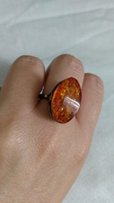 Кольцо винтаж. Серебро 875, колечко 20 р. перстень + Янтарь настоящий - Краматорск