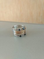 Кольцо колечко серебро с золотом - Селидово