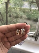 Серьги серебряные с позолотой - Киев