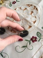 Серебряные серьги 925 с темно-синим авантюрином «Каирская ночь» - Днепр
