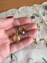 Серьги 875 пробы с цитрином - Днепр