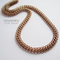 Серебряная цепь с позолотой Венеция (Питон). Серебро 925. Позолота 585 - Харьков