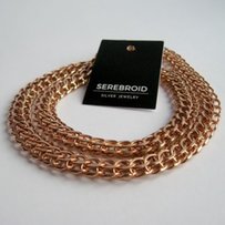 Серебряная цепь с позолотой Венеция (Питон). Серебро 925. Позолота 585 - Харьков