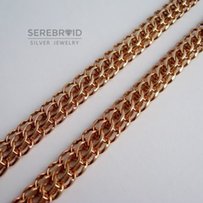 Серебряная цепь с позолотой Венеция (Питон). Серебро 925. Позолота 585 - Харьков