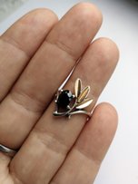 Кольцо серебряное с золотыми накладками - Славянск