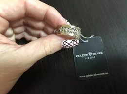 Серебряный набор 925 проба с золотыми вставками 375 пробы - Буча