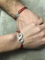 Оригинальный Красный браслет с серебром - Винница