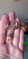 Серьги и кольцо серебро с элементами позолоты - Мариуполь